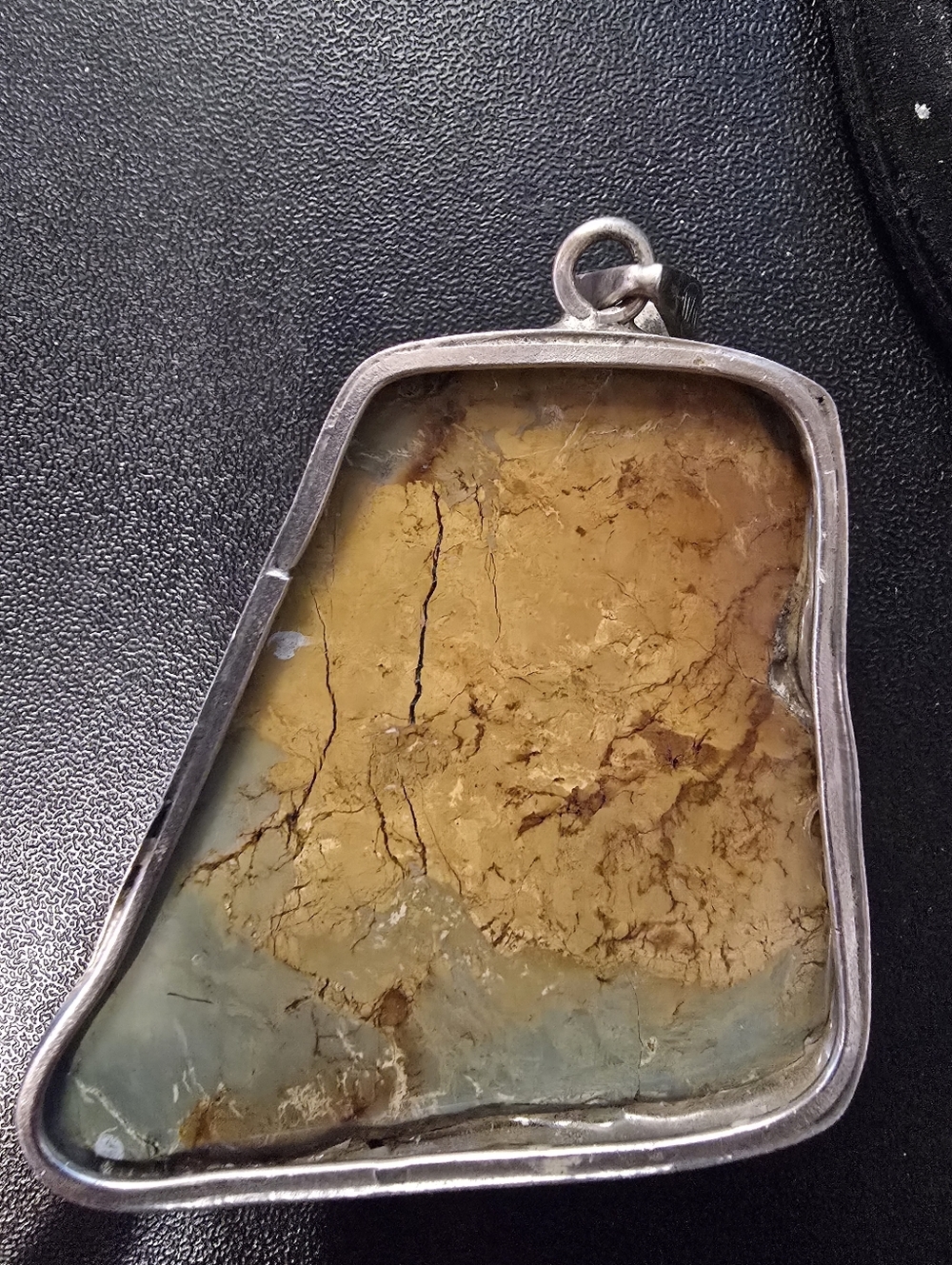 Artisan Southwestern Style Sterling Turquoise Branch Coral Faceted Jet Pendant - Picture 2 of 9